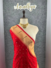Premium Viscose Pure Paithani Bandhani Fusion Saree