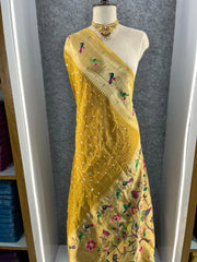 Luxury Fusion Bandhani Body & Paithani Pallu Saree