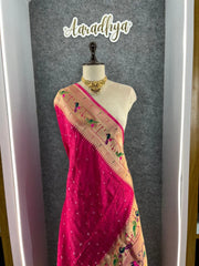 Luxury Fusion Bandhani Body & Paithani Pallu Saree