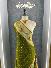 Luxury Fusion Bandhani Body & Paithani Pallu Saree