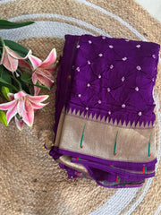 Premium Viscose Pure Paithani Bandhani Fusion Saree