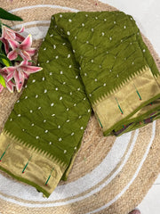 Premium Viscose Pure Paithani Bandhani Fusion Saree