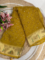 Premium Viscose Pure Paithani Bandhani Fusion Saree