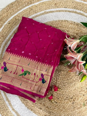 Luxury Fusion Bandhani Body & Paithani Pallu Saree
