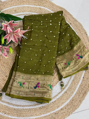 Luxury Fusion Bandhani Body & Paithani Pallu Saree