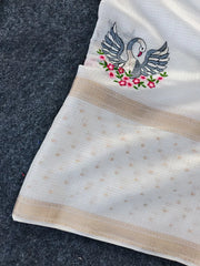 Soft Kota Doriya Embroidered Saree