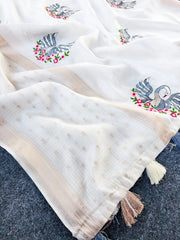Soft Kota Doriya Embroidered Saree