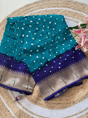 Designer Paithani Bandhani Fusion Saree