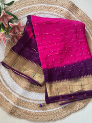 Designer Paithani Bandhani Fusion Saree