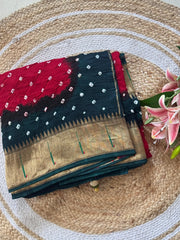 Designer Paithani Bandhani Fusion Saree
