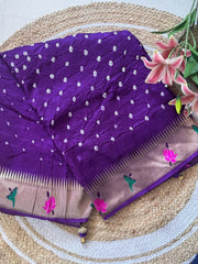 Soft Viscose Rich Paithani Patola Fusion Saree