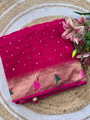 Soft Viscose Rich Paithani Patola Fusion Saree