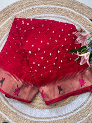 Soft Viscose Rich Paithani Patola Fusion Saree