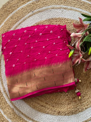 Royal Paithani Bandhani Fusion Weave Saree