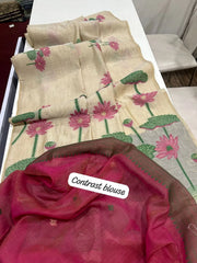 Soft Muga Cotton Pichwai Floral Saree
