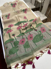 Soft Muga Cotton Pichwai Floral Saree
