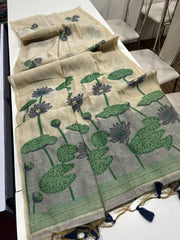 Soft Muga Cotton Pichwai Floral Saree
