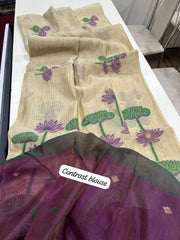 Soft Muga Cotton Pichwai Floral Saree