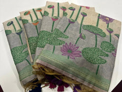 Soft Muga Cotton Pichwai Floral Saree