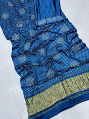 Gajji silk Fancy Bandhani Saree