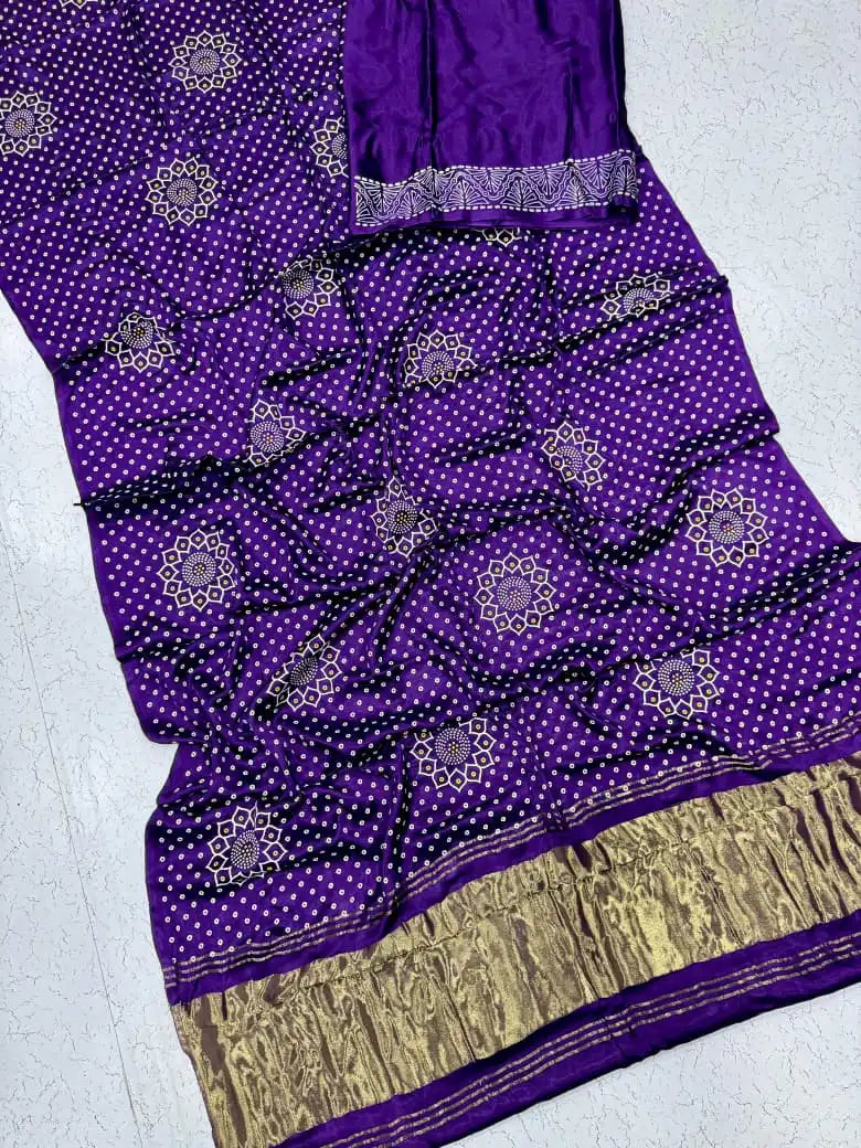 Gajji silk Fancy Bandhani Saree