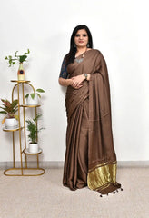 Pure Gaji SIlk Plain Saree