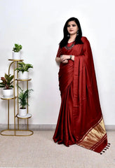 Pure Gaji SIlk Plain Saree