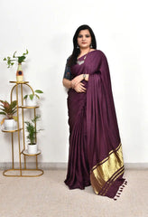 Pure Gaji SIlk Plain Saree