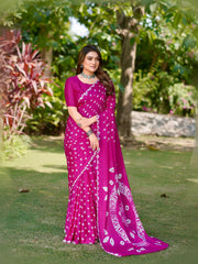 Pure Chinon Silk Bandhani Saree