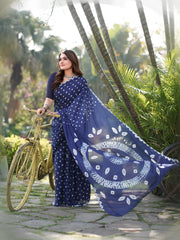 Pure Chinon Silk Bandhani Saree