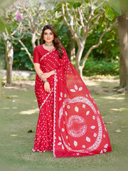 Pure Chinon Silk Bandhani Saree