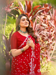 Pure Chinon Silk Bandhani Saree