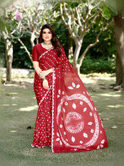 Pure Chinon Silk Bandhani Saree