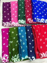 Pure Chinon Silk Bandhani Saree