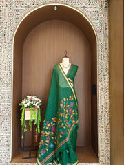 Soft Linen Silk Jamdani Saree