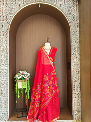 Soft Linen Silk Jamdani Saree