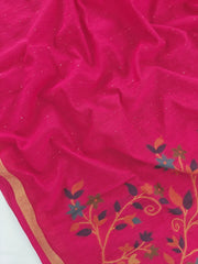 Soft Linen Silk Jamdani Saree
