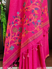 Soft Linen Silk Jamdani Saree