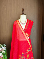 Soft Linen Silk Jamdani Saree