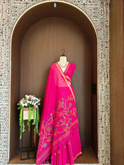 Soft Linen Silk Jamdani Saree
