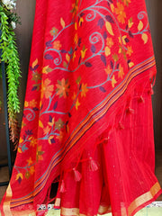 Soft Linen Silk Jamdani Saree