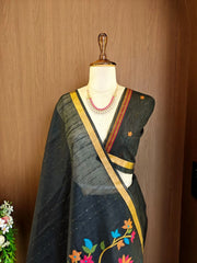 Soft Linen Silk Jamdani Saree