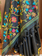 Soft Linen Silk Jamdani Saree