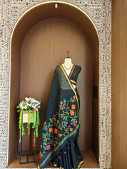 Soft Linen Silk Jamdani Saree