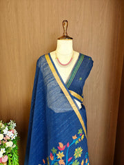 Soft Linen Silk Jamdani Saree