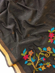Soft Linen Silk Jamdani Saree