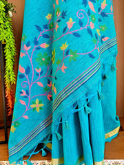 Soft Linen Silk Jamdani Saree