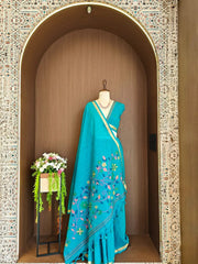 Soft Linen Silk Jamdani Saree