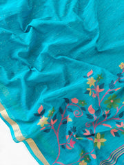 Soft Linen Silk Jamdani Saree