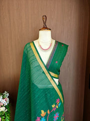 Soft Linen Silk Jamdani Saree
